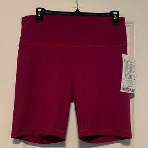 lululemon athletica Magenta Wunder Train HR 8 inch Shorts, size 12, NWT